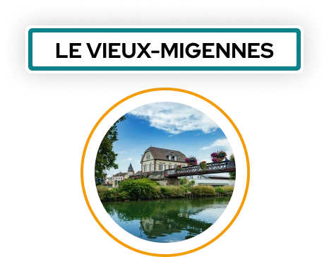 Panneau ville 'Vieux-Migennes' et photo